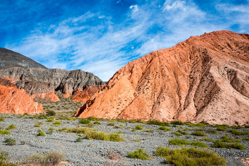 red mountains and blue sky